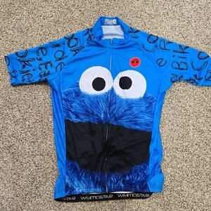 Blue Cookie Monster Cycling Jersey Sz S